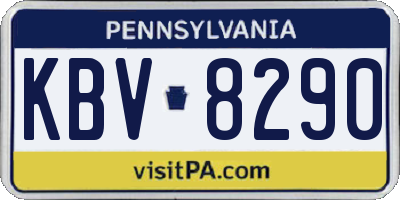 PA license plate KBV8290