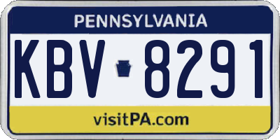 PA license plate KBV8291