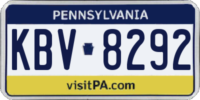 PA license plate KBV8292