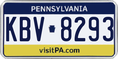 PA license plate KBV8293