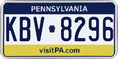 PA license plate KBV8296