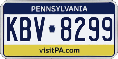 PA license plate KBV8299