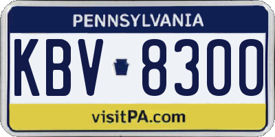 PA license plate KBV8300