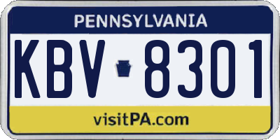 PA license plate KBV8301