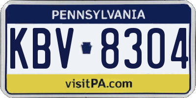 PA license plate KBV8304