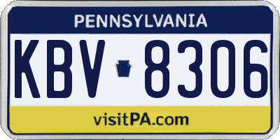 PA license plate KBV8306