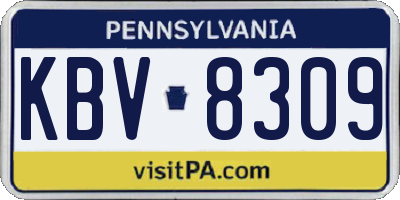PA license plate KBV8309