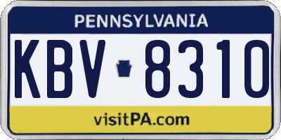 PA license plate KBV8310