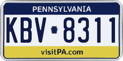 PA license plate KBV8311