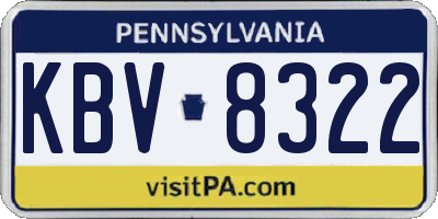 PA license plate KBV8322