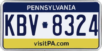 PA license plate KBV8324