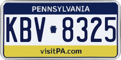 PA license plate KBV8325