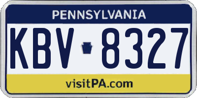 PA license plate KBV8327