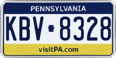 PA license plate KBV8328