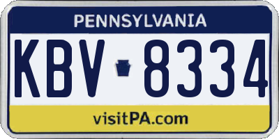 PA license plate KBV8334