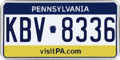 PA license plate KBV8336