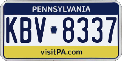 PA license plate KBV8337