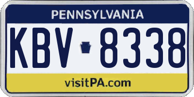 PA license plate KBV8338