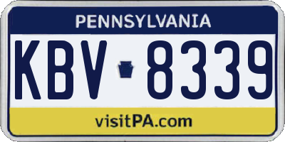 PA license plate KBV8339