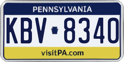 PA license plate KBV8340