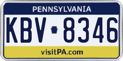 PA license plate KBV8346