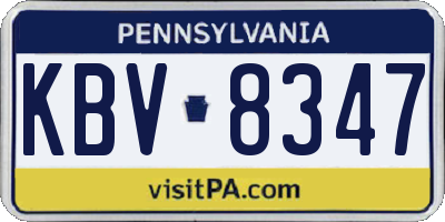 PA license plate KBV8347