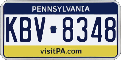 PA license plate KBV8348