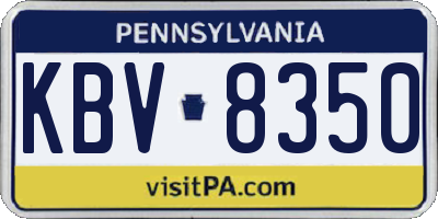 PA license plate KBV8350