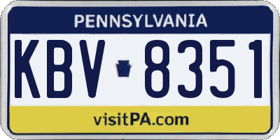 PA license plate KBV8351