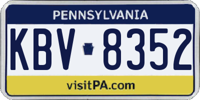 PA license plate KBV8352