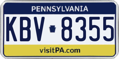 PA license plate KBV8355