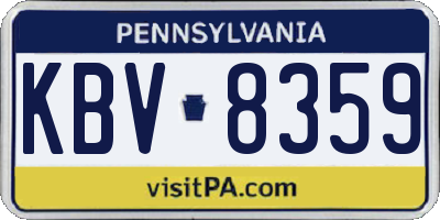 PA license plate KBV8359