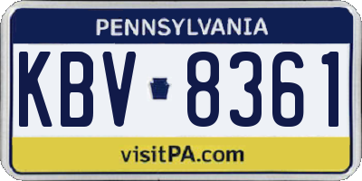PA license plate KBV8361