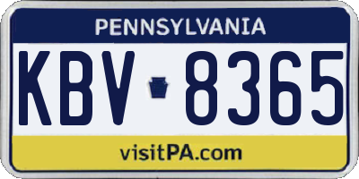 PA license plate KBV8365