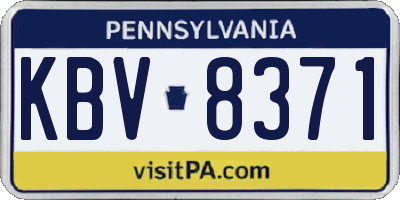 PA license plate KBV8371