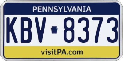 PA license plate KBV8373