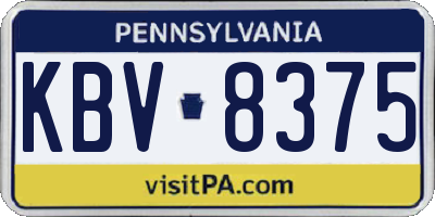 PA license plate KBV8375