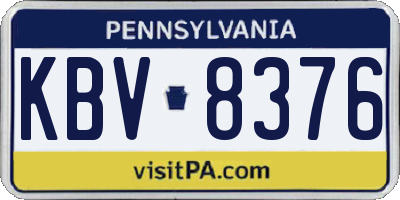 PA license plate KBV8376