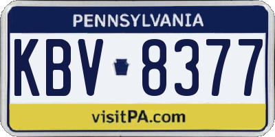 PA license plate KBV8377