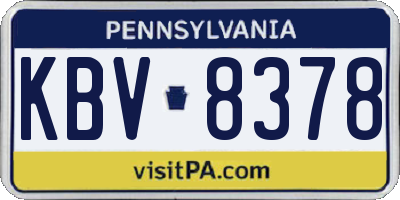 PA license plate KBV8378