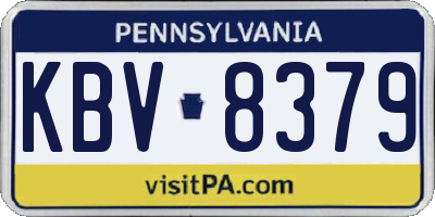 PA license plate KBV8379