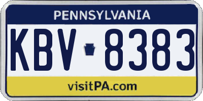 PA license plate KBV8383
