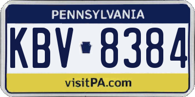 PA license plate KBV8384