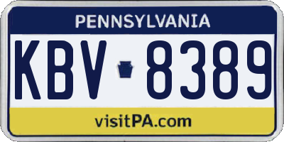 PA license plate KBV8389
