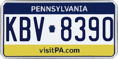 PA license plate KBV8390