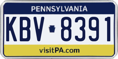 PA license plate KBV8391