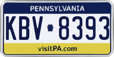 PA license plate KBV8393