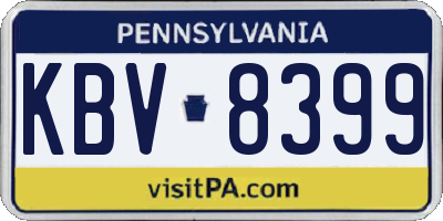 PA license plate KBV8399