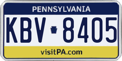 PA license plate KBV8405