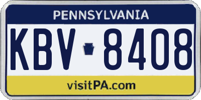 PA license plate KBV8408